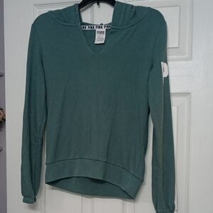 PINK Victoria's Secret Teal Hoodie Sweatshirt